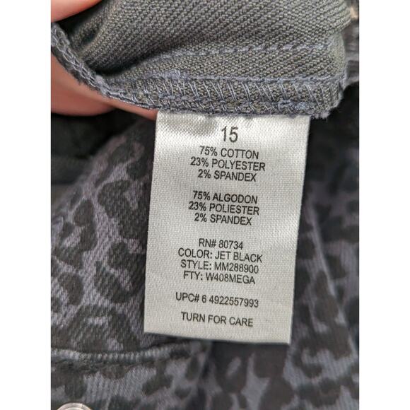 Miley Cyrus Max Azria Jeans Size 15 Black Leopard Print -0424B190 - Picture 3 of 9